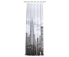 Home Fashion 48639-896 Schlaufenschal Digitaldruck New York, 225 x 120 cm, Dekostoff, schwarz/weiß