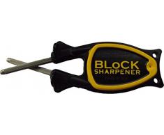 Block Sharpener Unisex-Erwachsene BLOCK01 Feststehende Klinge, Jagdmesser, Jagd, Outdoor, Schwarz, Gelb, Einheitsgröße