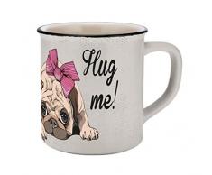 infinite by GEDA LABELS 13722 Vintage Mops Tasse, Keramiktasse, Kaffeetasse, Keramik, 400 milliliters