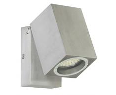 Ranex 5000.488 LED Wand Außenleuchte / Aluminium-Glas / GU10 4 Watt / grau und quadratisch