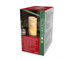 Konstsmide, 4355-200, LED Laterne Schneemann, wassergefüllt, Zylinderform, 5h Timer, warm weiße Diode, batteriebetrieben, Innen