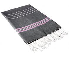 Cacala Badetücher, Paradise-Serie, Türkisch, Baumwolle, Schwarz, 95 x 175 x 0.5 cm