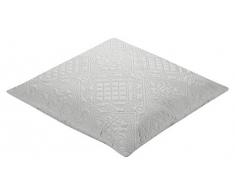 Ibena Nancy Kissenhülle 50x50 cm – Doppelpack Kissenbezüge hellgrau ohne Fülling, Zierkissen mit Steppmuster, 2er Set mit Reißverschlüssen