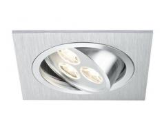Paulmann 92532 Premium EBL Set Aria eckig schwenkbar LED 3x3W 92x92mm Alu gebürstet/Chrom matt 92532 LED Spot Einbaustrahler Einbauleuchte