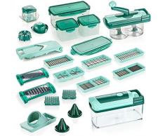 Genius Nicer Dicer Fusion Julietti | 34 Teile | Schneiden | Reiben | Julienne | Spiralen | Hobeln | Würfeln | Obst- und Gemüseschneider | Bekannt aus TV | NEU