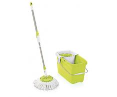 Leifheit 52077 Set Clean Twist Disc Mop Shiny Green Set Bodenwischer, Metall, 48 x 27 x cm