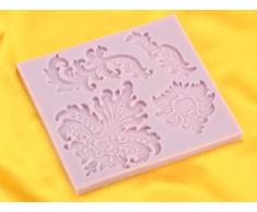 Teigschaber 12684Â flexique Damast Pink Silikon Form, 17Â x 20Â x 1Â cm