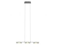 Brilliant G93434/15 Arlena LED Pendelleuchte, Höhe einstellbar, 3-flammig, inklusive 6 W LED, 440 lm, 3000 K, Metall/Glas, chrom/transparent/warmweiß
