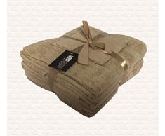 Highliving Handtuch-Set, 100% Ägyptische Baumwolle, Sand, 6 Piece Towels Set