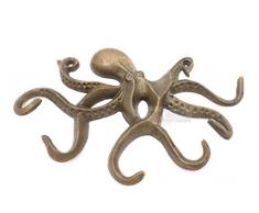 The Metal Magician Swimming Octopus Schlüsselhaken, antiker Look, altantik, Vintage-Haken, Meeresmotive 10x6.1/2 Old Antique