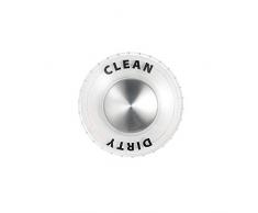 iDesign Forma BPA freier Kunststoff Saugnapf Clean/Dirty Geschirrspüler Indicator Schild – 7,6 x 7,6 cm, klar/Chrom