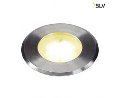 SLV DASAR Flat, Outdoor LED Bodeneinbauleuchte, Edelstahl 304, 4000K, IP67, 4,3W Leuchte, 4.3 W, silber