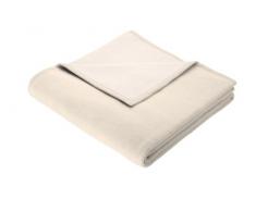 Biederlack Wohn- und Kuscheldecke, 50 % Baumwolle, 50 % Schurwolle, Samtband-Einfassung, 150 x 200 cm, Natur, Pure Nature, 241803