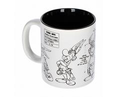 SD Toys Asterix mit Becher Sketch Figur, Keramik, weiß & schwarz, 10 x 14 x 12 cm
