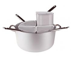 Pentole Agnelli Kasserolle mit 2 colapsta A spicchioi hoch Stärke 3 mm mit Zwei Griffen Edelstahl Mit 4 Siebeinsätzen/niedrig 40 cm