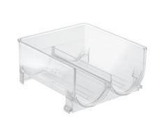 InterDesign Fridge/Freeze Binz Weinregal für 2 Flaschen, stapelbarer Flaschenhalter aus Kunststoff, durchsichtig
