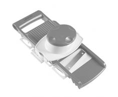 Levivo Gemüseschneider / Allzweckreibe mit 5 auswechselbaren Einsätzen, weiß/grau