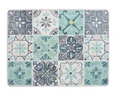 CREATIVE TOPS Platzsets mit Unterseite aus Kork, rechteckig, Motiv: grüne Fliesen, Mehrfarbig, 30 x 23 cm