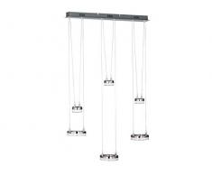 WOFI Pendelleuchte, Aluminium, Integriert, 23 W, Nickel Matt, 75 x 15 x 1500 cm