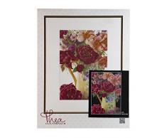 Thea Gouverneur Rose Korb auf Schwarz Aida Kreuzstich-Set, Mehrfarbig