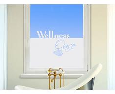 Graz Design 980117_90x57 Sichtschutzfolie Fenstertattoo Fensteraufkleber Deko fr Badezimmer Wellness Oase Blatt Spa (Gre=90x57cm)