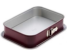 Dr. Oetker Rechteck-Springform mit zweifarbiger Antihaftbeschichtung, eckiges Kuchenblech für Kuchen und Torten, rechteckige Backform, Menge: 1 Stück