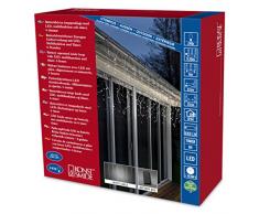 Konstsmide 3742-102 LED Eisregen Lichtervorhang / für Außen (IP44) / Batteriebetrieben: 4xD 1.5V (exkl.) / 6h-Timer / mit 8 Funktionen, SteuergerÃ¤t und Memoryfunktion / 240 warm weißen Dioden / weißes Kabel