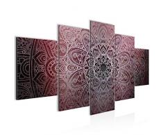 Bilder Mandala Abstrakt Wandbild 200 x 100 cm Vlies - Leinwand Bild XXL Format Wandbilder Wohnzimmer Wohnung Deko Kunstdrucke Rosa 5 Teilig - MADE IN GERMANY - Fertig zum Aufhängen 101251a