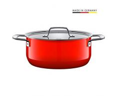 Silit Zeno Red Kochtopf 24cm, Metalldeckel, Bratentopf 4,4l, Silargan Funktionskeramik, Topf Induktion, rot