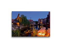 Premium Textil-Leinwand 45 x 30 cm Quer-Format Alter Hafen, Am Stintmarkt, LÃ¼neburg | Wandbild, HD-Bild auf Keilrahmen, Fertigbild auf hochwertigem Vlies, Leinwanddruck von Siegfried Kuttig