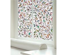 Artscape Fensterfolie, 61 x 92 cm, geätzt, Blatt-Design, transparent / Mehrfarbig