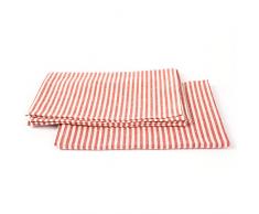 LinenMe, Jazz Geschirrtücher aus Leinen und Baumwolle in Rot, 2-teiliges Set, 47 x 70 cm 00462