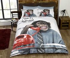 Urban Einzigartige Monkey Business Quilt Bettbezug und 2 x P/Fall New Bettwäsche-Set, grau, King