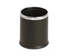 V-Part Doppelwandiger runder Papierkorb, 10 Liter, Lederoptik
