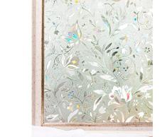 CottonColors Fensterfolie Sichtschutzfolie 3D Dekofolie statisch selbstklebend Anti UV milchglas Fensterfolien keine Phthalate umweltfreundlich 3ft x 6.5 ft (90 x 200 cm)