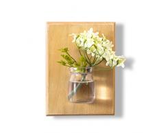 WOOD MEETS COLOR Wandvasen Creative Handarbeit Vasen, hängende Dekoration Vasen, Wand-Pflanzgefäß, Blumen Container, Home, ohne Blume navy (Hellorange)