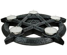 Nemesis Now Teelichthalter, Pentagramm, 32 cm, Grau