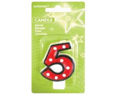amscan Geburtstagskerze 5, gepunktet