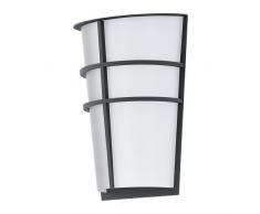 EGLO LED Außen-Wandlampe Breganzo, 2 flammige Außenleuchte, Wandleuchte aus Stahl und Kunststoff, Farbe: Anthrazit, weiß, IP44