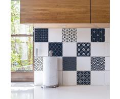 Plage 9 Fliesen Sticker-Oscata, Vinyl, Schwarz, 10 x 0.1 x 10 cm