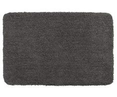 Wenko Badteppich Belize Mouse Grey Badematte, Sicher, Flauschig, Fusselfrei, Polyester, Grau, 120 x 70 x 0.1 cm