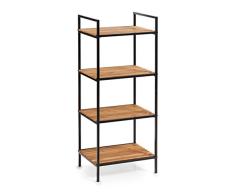 Zeller 18725 Standregal mit 4 Böden Regel, Holz, Schwarz, 39 x 33 x 95 cm