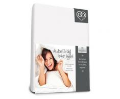 Bed-Fashion Komfort-Stretch Spannbetttuch, Flanell, weiß, Einzelbett, 90 x 200 cm