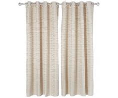 Deconovo Vorhang Vollverdunkelung Ösen Thermogardine Gardinen Blickdicht Verdunklungsvorhänge Schlafzimmer, Polyester, Creme, 175x140