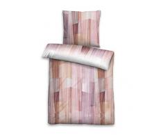 biberna 0636065 Mako-Satin Bettwäsche Garnitur mit Kopfkissenbezug (Baumwolle) 1x 135x200 cm + 1x 80x80 cm, brombeer