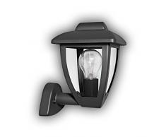 GEV Außenwandleuchte LENA, klassische Außenleuchte, Fassung für Leuchtmittel, bis 60 W, IP 44, Retrodesign, Aluminium, E27, Anthrazit, 17,5 x 17 x 24 cm