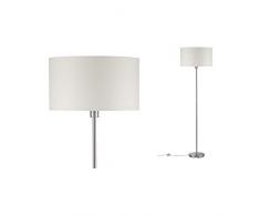 Paulmann 70922 Stehleuchte Tessa rund max. 60 Watt Stehlampe Creme, Eisen gebürstet Standleuchte Metall, Stoff E27