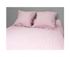 Soleil docre 373004 Tagesdecke Uni rosa 220x240 cm + 2 Kissenbezüge