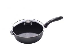Swiss Diamond xd6724ic Schmorpfanne mit Deckel, Aluminium Druckguss, Schwarz, 24 cm