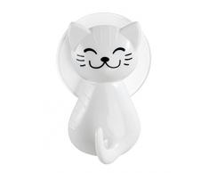 Wenko 22922100 Saughaken Katze Weiß - Wandhaken, Kleiderhaken, Acrylnitril-Butadien-Styrol (ABS), 6 x 9.5 x 5.5 cm